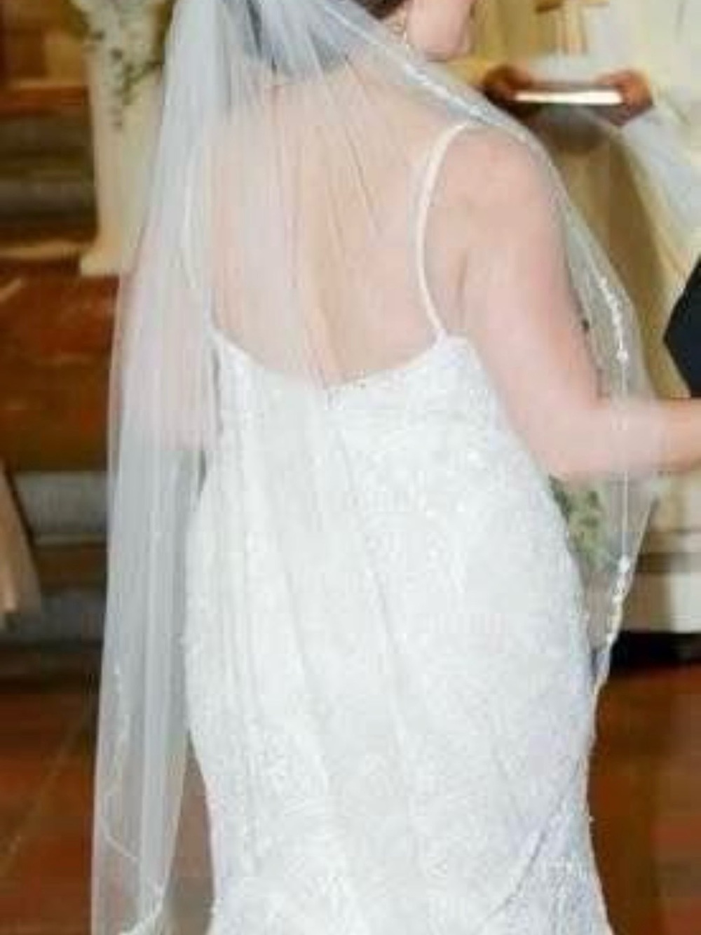 Elegant White Beaded Wedding Veil